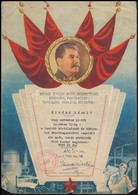 1949 2 Db, Sztálin Születésnapja Alkalmából Vállalt Felajánlásról Szóló Oklevél - Non Classés