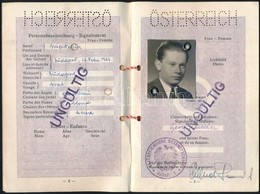 1957 Osztrák útlevél Sok Bejegyzéssel / Austrian Passport With Many Notes - Unclassified