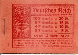 DEUTSCHES REICH / GERMANY EMPIRE, 1920, Booklet / Markenheftcehn MH 13A  Onr 1 - Postzegelboekjes