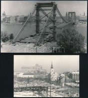 Cca 1963-1964 Budapest, Az Erzsébet Híd építése, 5 Db Vintage Fotó, 11x18 Cm és 9x14 Cm - Autres & Non Classés