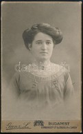 Cca 1910 Hölgy Portréja, Keményhátú Fotó Ganz Lipót Budapesti Műterméből, 10×6 Cm - Autres & Non Classés