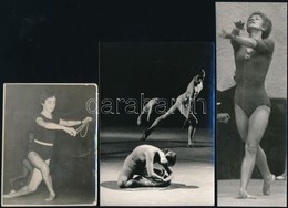 Cca 1960 Mozdulatművészek, 3 Db Fotó, Hátuljukon Feliratozva, Különböző Méretben - Autres & Non Classés