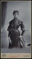 Cca 1910 Hölgy Műtermi Portréja, Keményhátú Fotó Liederhoffer Budapesti Műterméből, 21x11 Cm - Autres & Non Classés