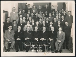 1941 Szeszgyár-vezetői Tanfolyam, Csoportkép, Hunnia Fotóriport Iroda Pecséttel Jelzett Fotója, 18x24 Cm - Autres & Non Classés