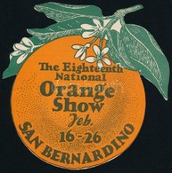 Orange Show San Bernardino Címke, D: 10 Cm - Publicités