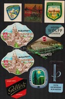 11 Db Hotelcímke, Bőrőnd Címke, Benne Egy Háború Előtti / 11 Vintage Hotel And Luggage Labels - Publicités