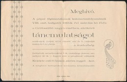 1919 Pápai Gimnáziumok Katona Tanfolyamainak Hallgatói Részére Tartott Bál Meghívója - Other & Unclassified