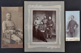 Cca 1870-1900 3 Db Katonákat ábrázoló Nagyobb Méretű Keményhátú Fotó / Military Photos - Other & Unclassified
