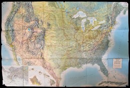 Cca 1970-1980 Az Egyesült Államok Térképe. Rand McNally Panoramic Map Of The United States, A Hajtások Mentén Szakadások - Autres & Non Classés