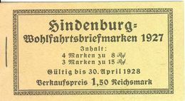 DEUTSCHES REICH / GERMANY EMPIRE, 1927, Booklet / Markenheftcehn MH 24.1A - Libretti