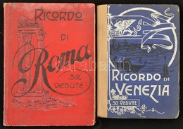 Cca 1900 Ricordo Di Firenze, Roma, Genova, Venice 5 Db Képes és Képeslapos Leporelló / 5 Picture And Postcard Booklets - Non Classés