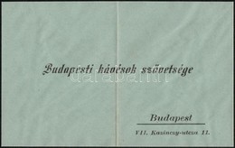 1911 A Budapesti Kávésok Szövetségének Körlevele, Kérdőíve és Borítéka - Unclassified