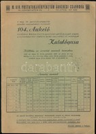 1942 M. Kir. Postatakarékpénztár Árverési Csarnokának 104. Aukciós Katalógusa. Bp., Stádium, 47+5+VII. P. Papírkötésben. - Non Classés