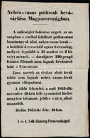 1854 Nehéz-vasas Pótlovak Bevásárlása Magyarországban, Cs. K. 3. Hadsereg Parancsnokság Hirdetménye Lóvásárlásról, 34x24 - Other & Unclassified