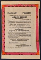 1922 Schima András (Bandi) (1882-1959): Szavazz A Szociáldemokrata Miákits Ferencre. Győr II. Választókerület. Választás - Other & Unclassified