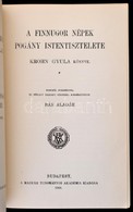 Krohn Gyula: A Finnugor Népek Pogány Istentisztelete. Fordította: Bán Aladár. Bp., 1908, MTA. Kiadói Papírkötés. Szép ál - Unclassified