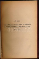 Pataki József: A Magyar Színészet Története 1790-1890. Bp., 1922, Táltos. Átkötött Egészvászon-kötés, Az Eredeti Elülső  - Unclassified