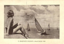 * T2/T3 1940 Balaton, Nemzetközi Sporthét. Reklámlap. So. Stpl (EK) - Non Classés