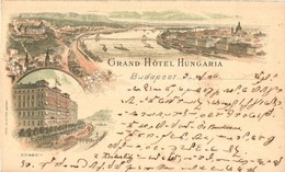 T4 1896 (Vorläufer!) Budapest, Grand Hotel Hungária, Corso. Floral, Litho  (vágott / Cut) - Non Classés