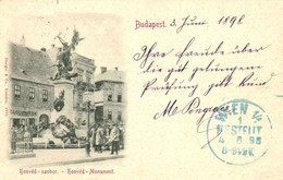 T2 1898 Budapest I. Honvéd Szobor, Glogowátz K. Aranyozó üzlete - Non Classés