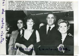 - Photo De Presse - Original - Ouverture Du Festival De Cannes, Mai 1974, TBE, FELLINI Et Son épouse, Magali NOEL, Scans - Famous People