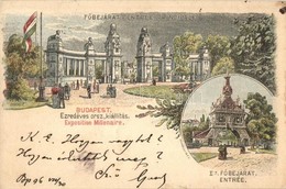 T2 Budapest XIV. Városliget, Ezredéves Országos Kiállítás, Főbejáratok, Barna 2 Kr. Ga S: Morelli, Dörre T. - Non Classés