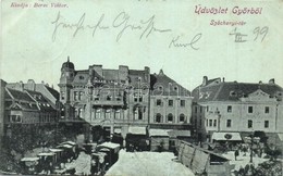 T2 1899 Győr, Széchenyi Tér, Piac, Haab Lajos üzlete - Non Classés