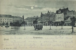 T2 Arad, Szabadság Tér, üzletek, Kerekes Bódé, Este / Square, Shops, Stand With Wheels, Night - Unclassified