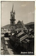 T2 1940 Beszterce, Bistritz, Bistrita; Utcakép Templommal / Street View With Church. 'vissza' So. Stpl Photo - Unclassified