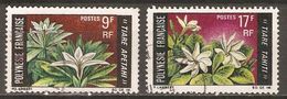 POLYNESIE  Française    -    1969 .    Y&T N° 64 à 65 Oblitérés.    Tiarés  /  Fleurs - Gebraucht