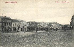 T2/T3 Szászrégen, Reghin; Fő Tér, Lázár, Willmann Imre üzletei, Royal Kávéház, Bischitz I. Kiadása / Hauptplatz / Square - Non Classés