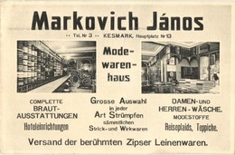 T2/T3 Késmárk, Kezmarok; Fő Tér 13. Markovich János Divat üzletének Reklámja, Belsők / Mode-Warenhaus / Shop Advertising - Unclassified