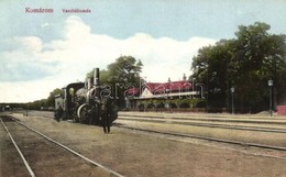 T2/T3 Komárom, Komárno; Vasútállomás Gőzmozdonnyal / Bahnhof / Railway Station With Locomotive (EK) - Unclassified