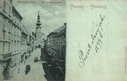 T2 1898 Pozsony, Pressburg, Bratislava; Mihály Utca, Este / Street View, Night - Non Classés
