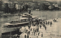 T2/T3 Abbazia, Füred Egycsavaros Tengeri Személyszállító Gőzhajó (Salondampfer) A Kikötőben / Hungarian Sea Passenger St - Non Classés