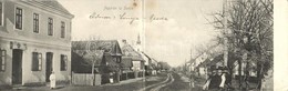 T2 Sunja, Utcakép és Vendéglő, Panorámalap / Street View With Restaurant. Panoramacard - Non Classés