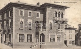 T2 Vodnjan, Dignano; Palazzo Municipale / Town Hall + K.u.K. Kriegsmarine SMS Zrínyi Stamp On The Backside - Unclassified