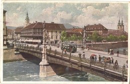 T2/T3 Graz, Brücke / Bridge With Tram. Hans Hausner Künstlerkarte Nr. 7012/20.  (EK) - Unclassified