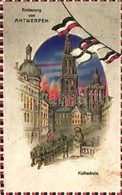 * T2/T3 Antwerpen, Antwerp; Kathedrale / Cathedral, Military Propaganda; Hold To Light Mechanical Card - Non Classés