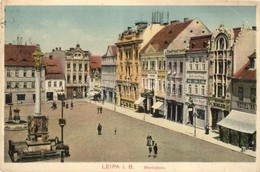 T2/T3 Ceská Lípa, Leipa I. B.; Marktplatz, Sparkasse / Market Square, Shops Of Hermann Rösler, Ernst Hanisch, Josef Beck - Non Classés