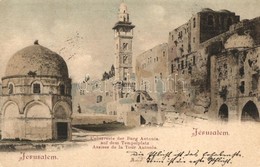 T2 1898 Jerusalem, Überreste Der Burg Antonia Auf Dem Templeplatz / Assies De La Tour Antonia / Seating Of The Antonia T - Non Classés