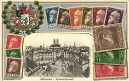 * T2 München, Karlstor-Rondell / Set Of Bavarian Stamps, Emb. Litho - Non Classés