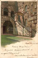 T3 Firenze, Il Bargello, Meissner & Buch Firenze Serie No. 1062. / Palace Courtyard, Litho S: Ernesto Bensa (EB) - Unclassified