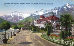 T2 Merano, Meran (Südtirol); Passegiata Regina Elena Col Grande Salone Da Concerto / Street View With Concert Hall - Unclassified