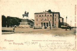 * T2/T3 Belgrade, Nationaltheater Mit Dem Fürst Michael Monumente / Theatre With Monument (Rb) - Non Classés