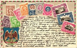 T2/T3 Mexico - Set Of Stamps, Ottmar Zieher's Carte Philatelique No. 30. Emb. Litho - Unclassified