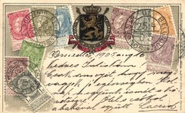 T2 Postes Belgique, Belgium - Set Of Stamps, Ottmar Zieher's Carte Philatelique Emb. Litho - Non Classés