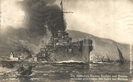 T2/T3 SMS Goeben And SMS Breslau Imperial German Navy Cruiser Ships Leaving The Port In Messina (EK) - Non Classés