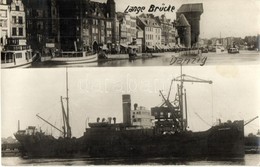 * T2 1932 Badacsony Tengeri Szállítási Gőzhajó Danzig Kikötőjében / Hungarian Transport Ship Ind Danzig, Photo - Non Classés
