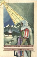 ** T2 Boldog Magyar Karácsonyt és újesztendőt / Hungarian Irredenta. Christmas And New Year Greeting Art Postcard S: Boz - Non Classés